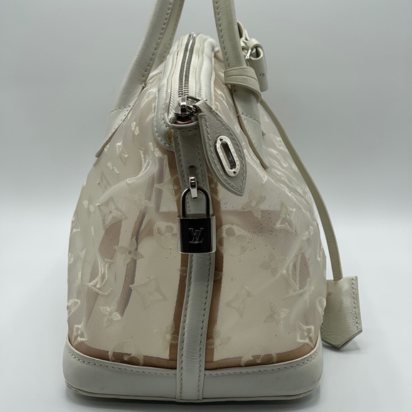 Louis Vuitton Transparent Clear Monogram Embroidered Nylon Mesh Lockit Rare LV - Picture 6 of 16